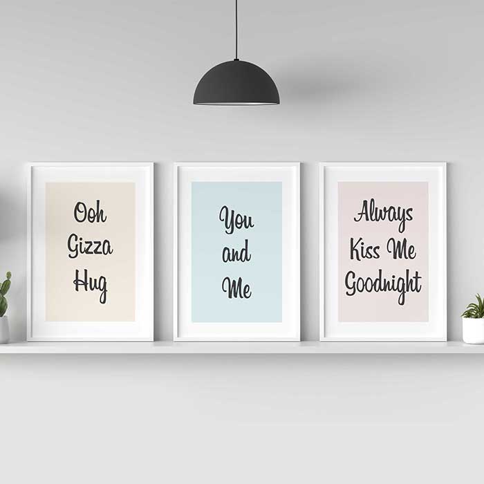 Affectionate Quotes | Pack Of 3 | In Pastel Colours With Border Options