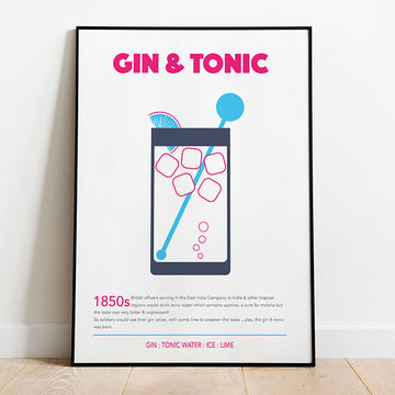 Gin & Tonic Cocktail Design | Prints Available In All Sizes | Cocktail Collection