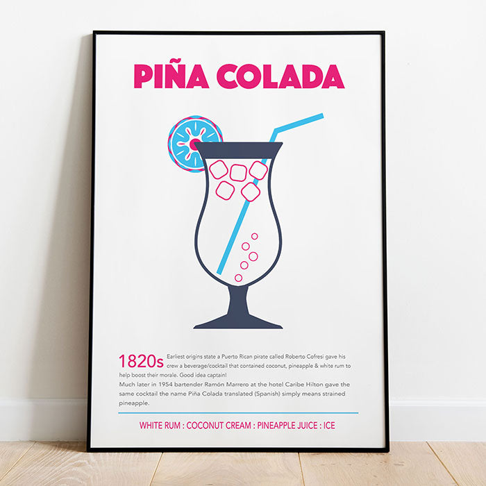 Piña Colada Cocktail Design | Prints Available In All Sizes | Cocktail Collection