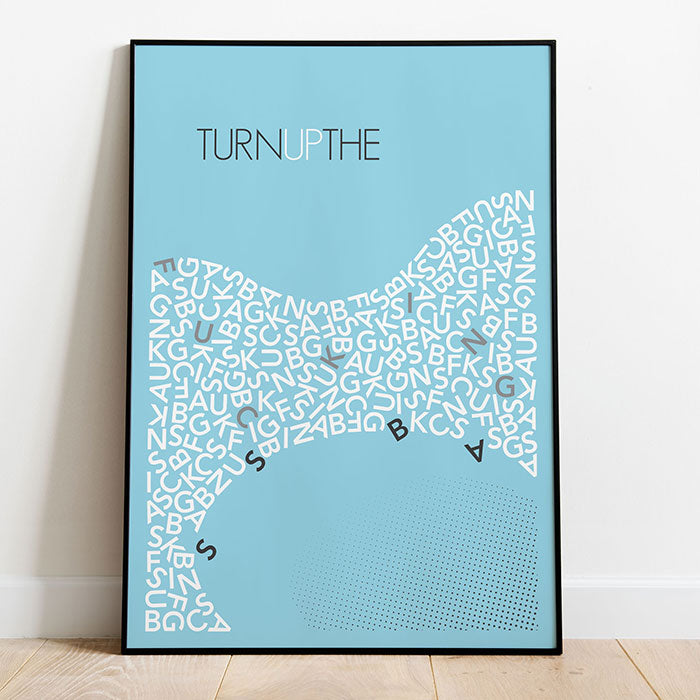 Turn Up The Bass Poster | Typography Wall Art