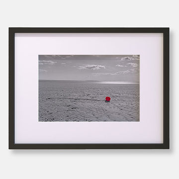 Sandy Beach | Colourful Buoy | Black And White