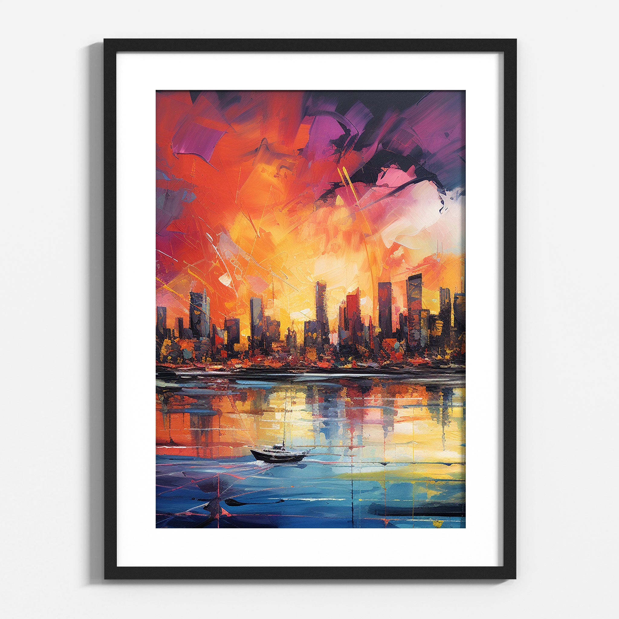 City Skyline On Fire