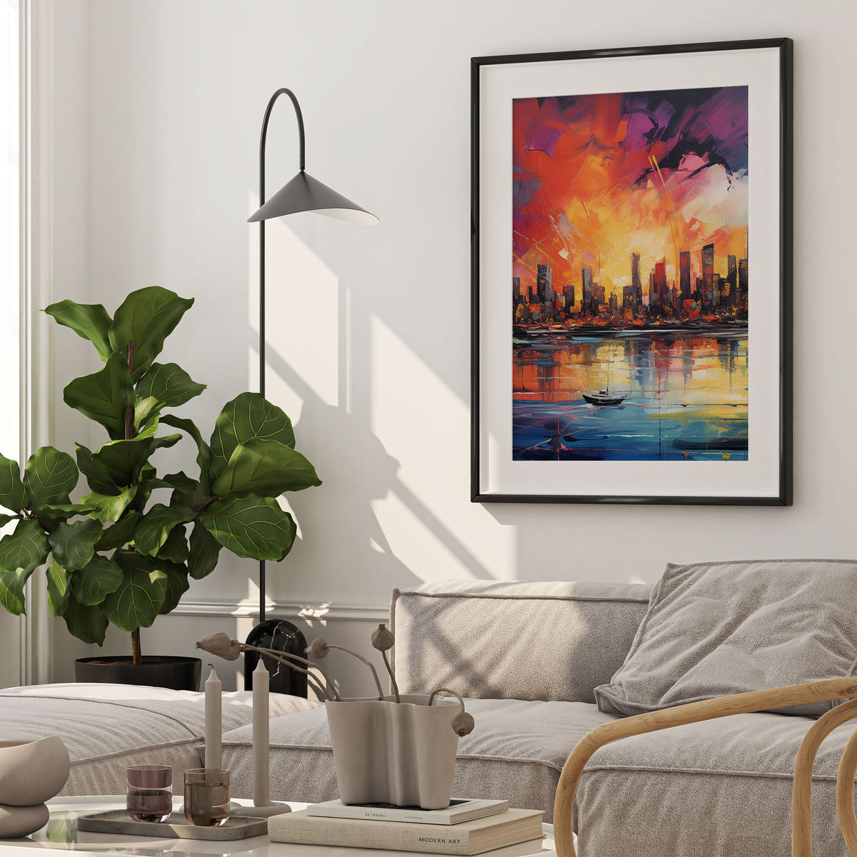 City Skyline On Fire