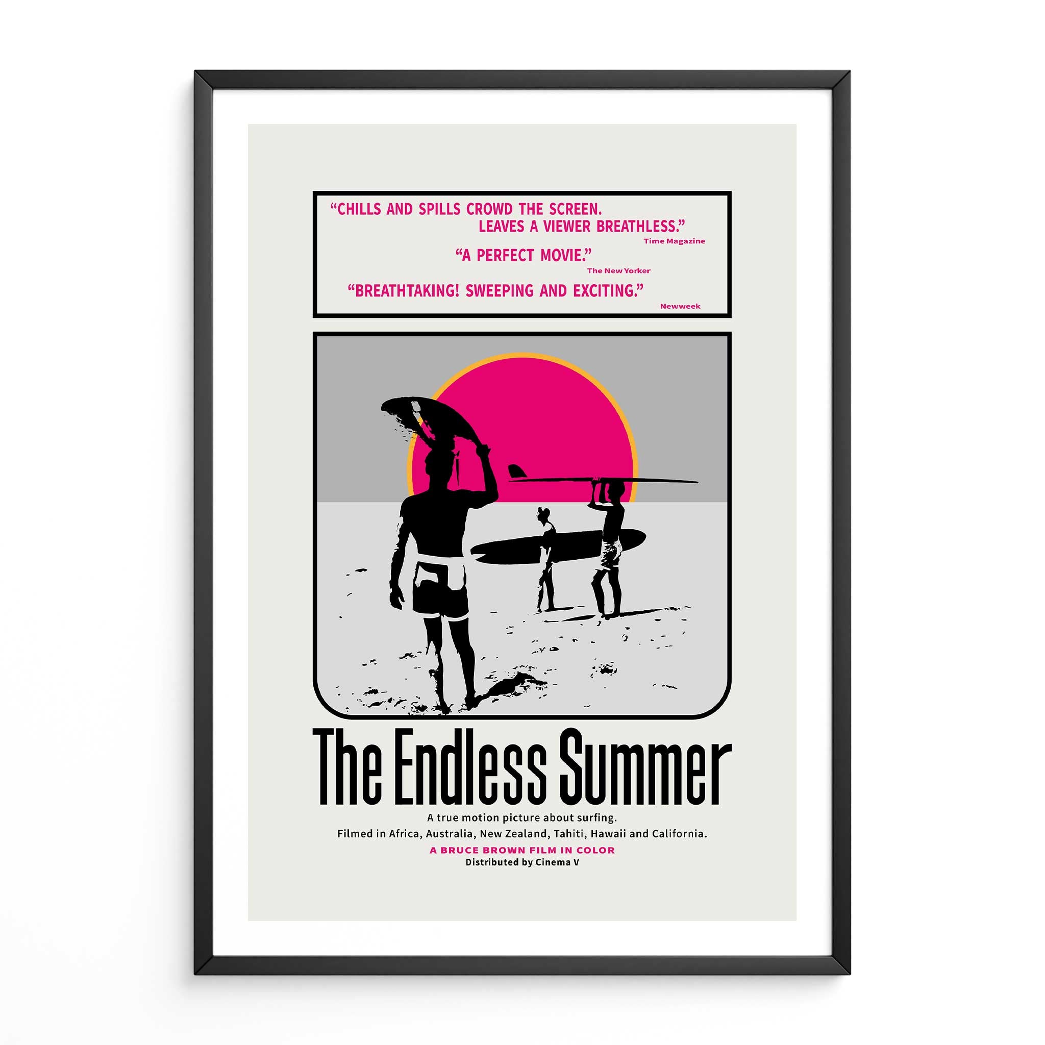 Endless Summer Original Movie Poster-Grey & Pink
