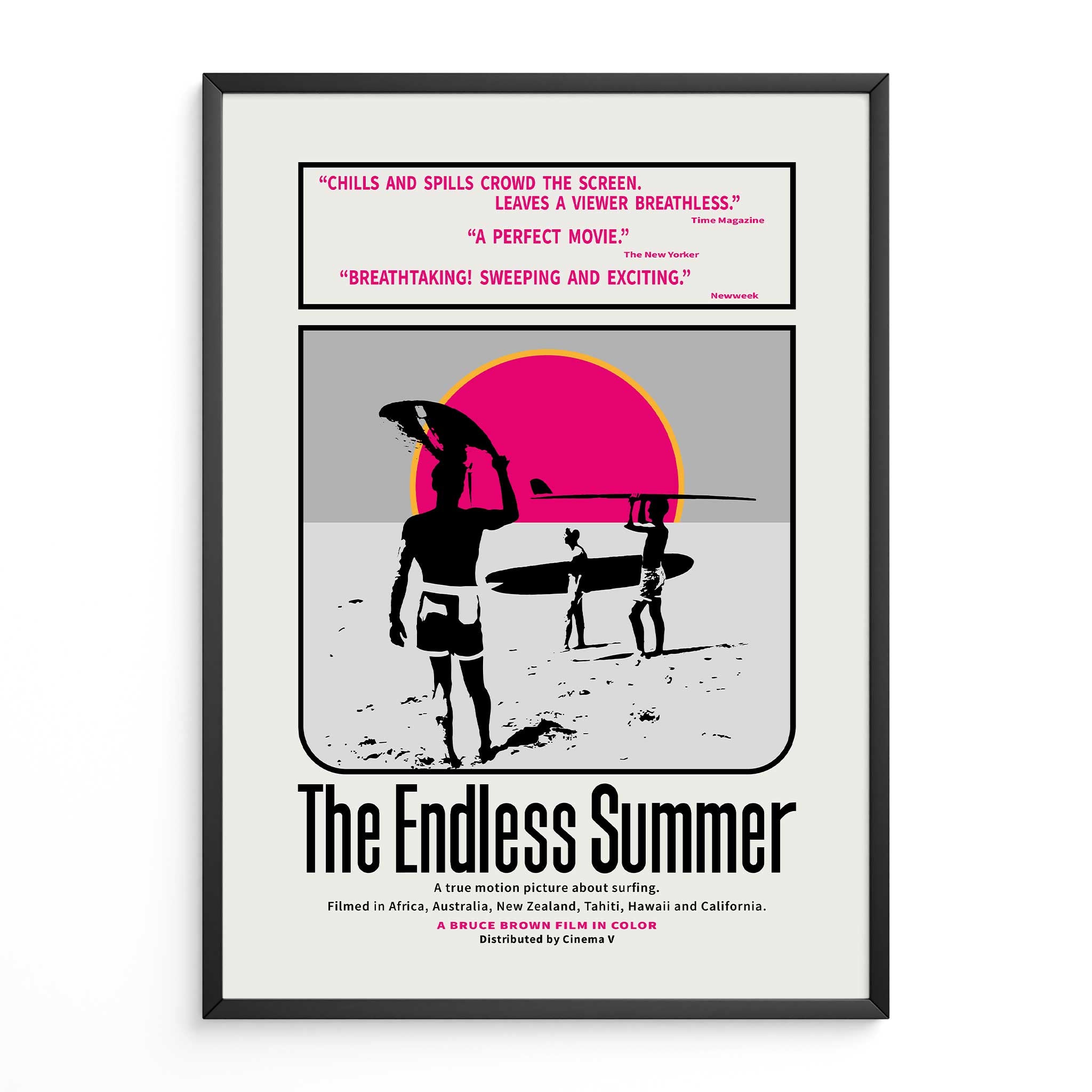 Endless Summer Original Movie Poster-Grey & Pink