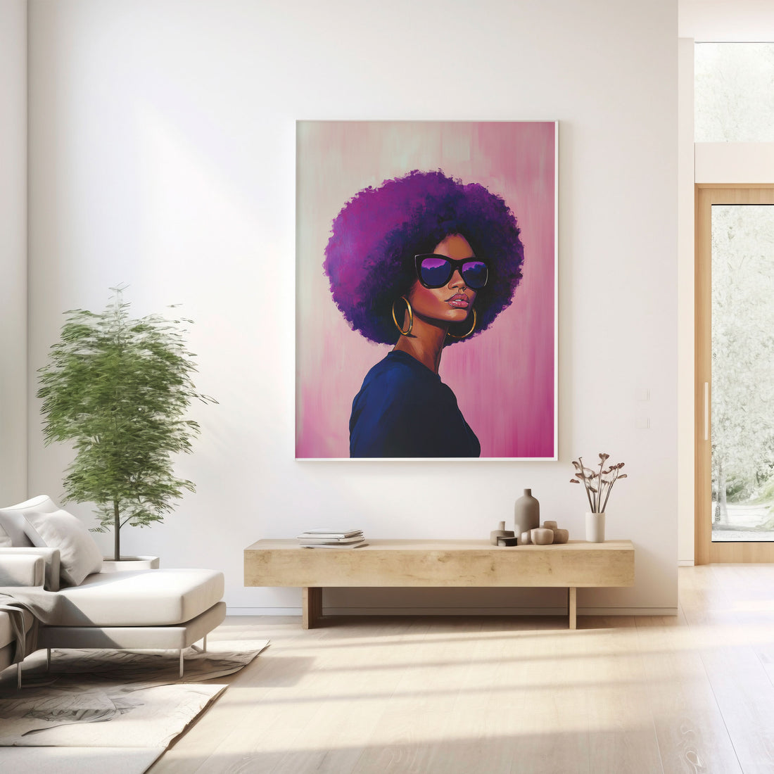 Cool Afro Woman With Glasses