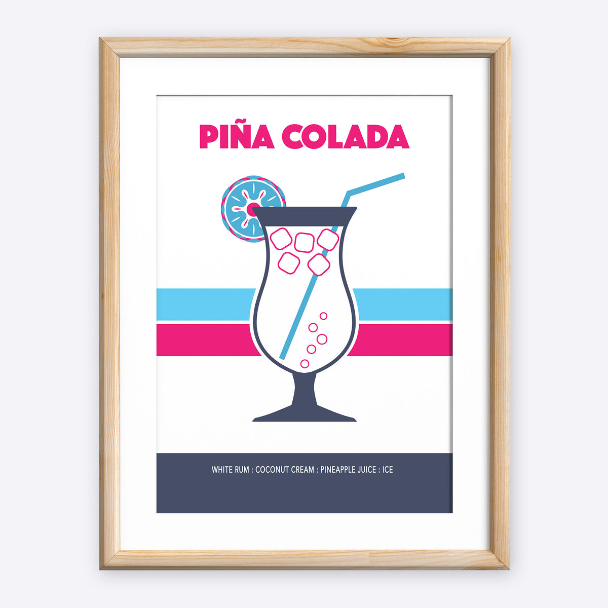 Piña Colada, Retro Print
