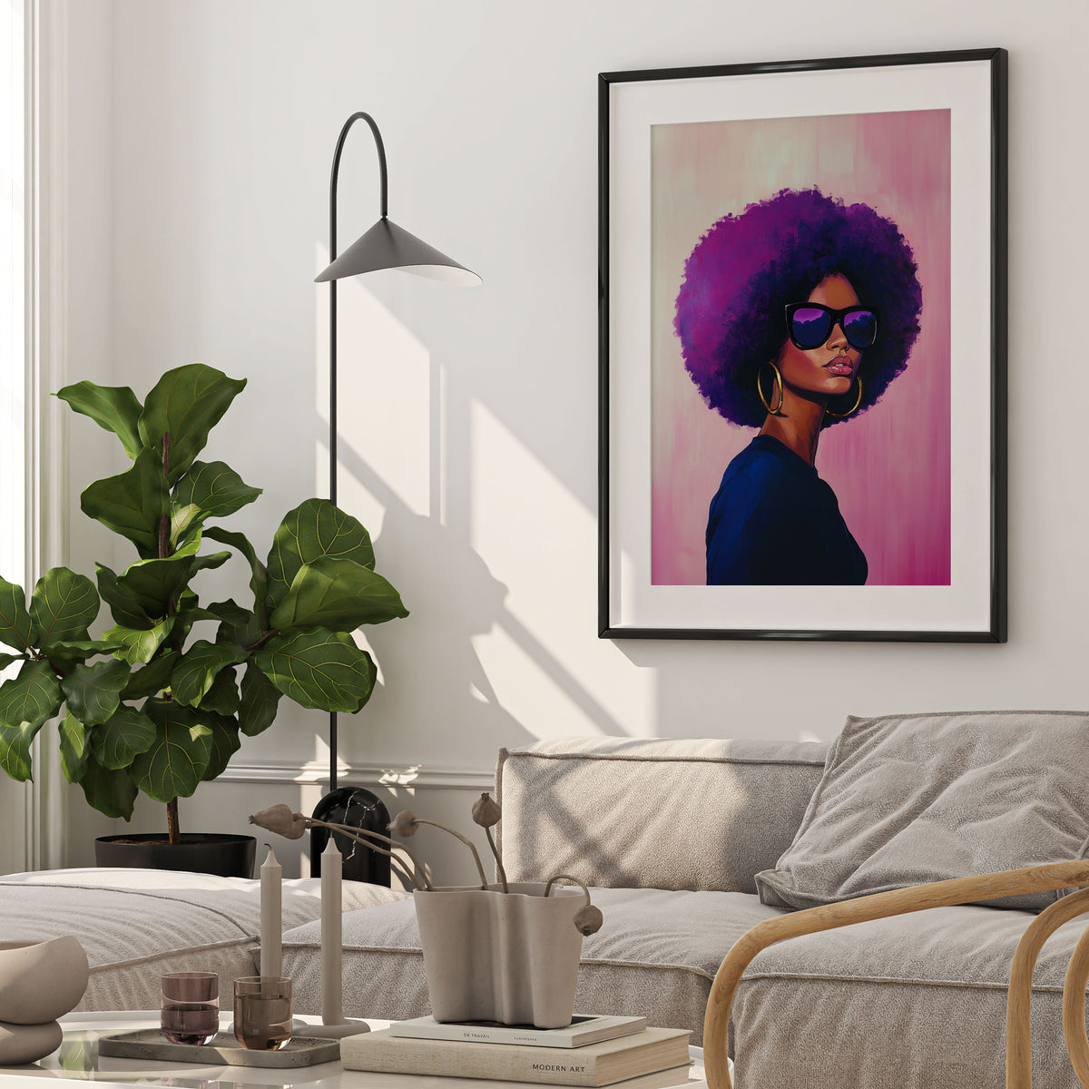 Cool Afro Woman With Glasses