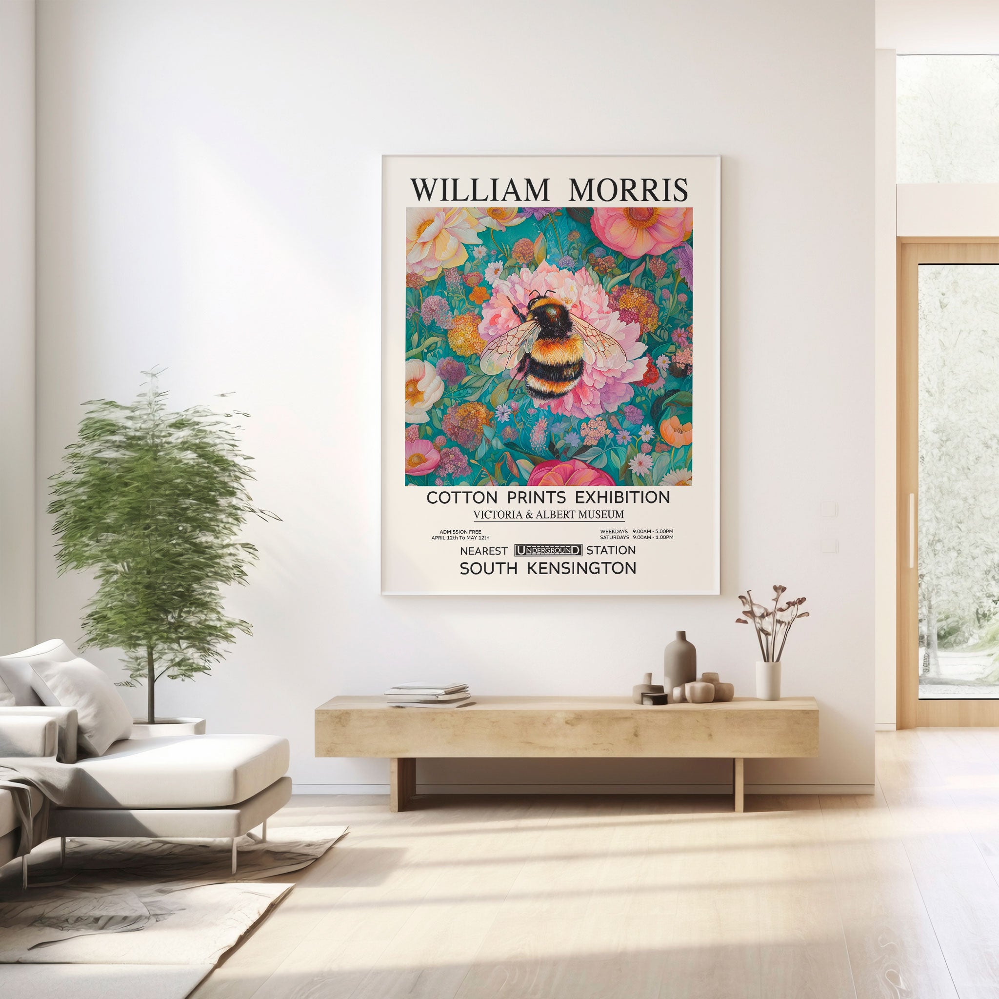 William Morris Floral Art Print Bumble Bee | Poster | Framed Options