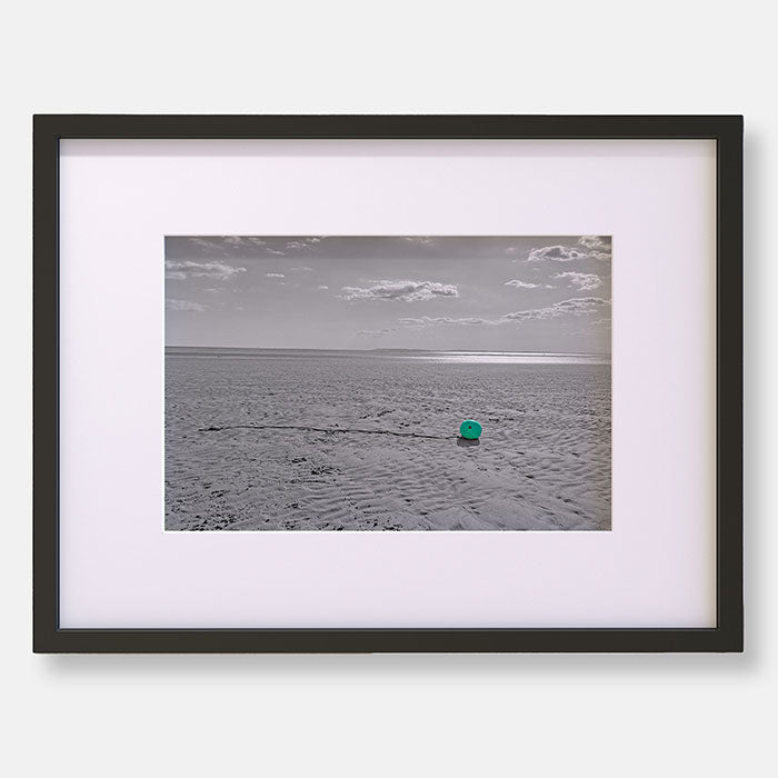 Sandy Beach | Colourful Buoy | Black And White