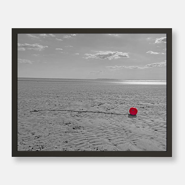 Sandy Beach | Colourful Buoy | Black And White