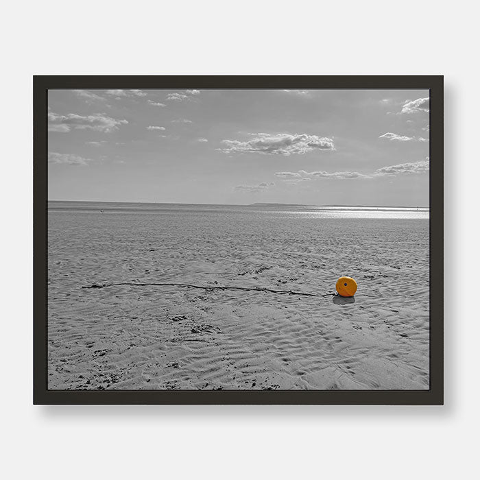 Sandy Beach | Colourful Buoy | Black And White