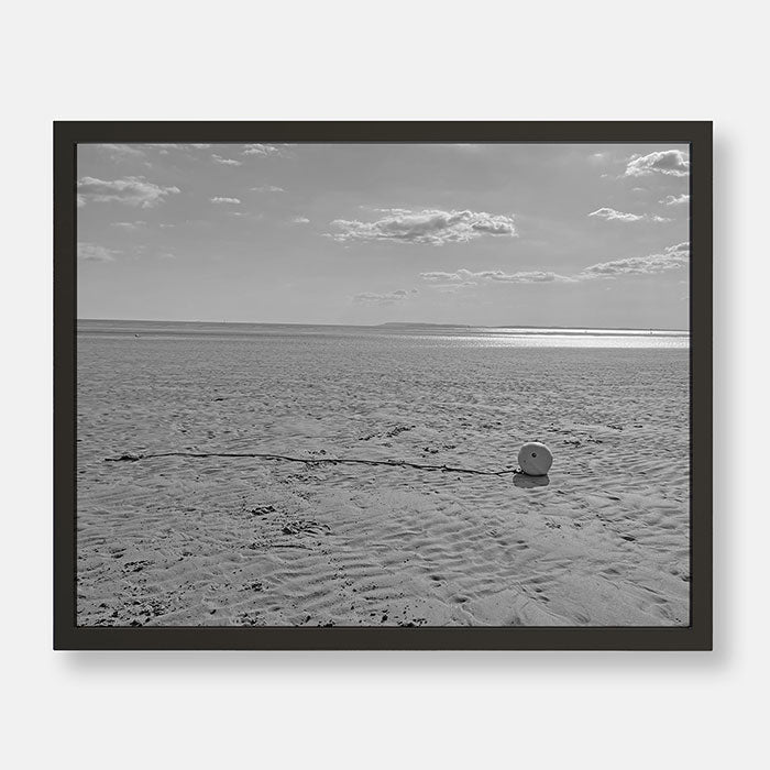 Sandy Beach | Colourful Buoy | Black And White